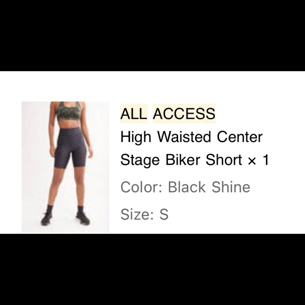 BANDIER- all access black biker shorts